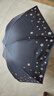 天堂伞黑胶防紫外线遮阳伞清新晴雨伞三折防晒伞折叠伞超轻两用太阳伞 樱花物语（黛蓝色） 实拍图