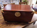 至尚自然（ZHISHANGZIRAN）香樟木箱子全樟木实木雕刻龙凤箱子嫁妆衣物储藏收藏防虫防蛀防潮 素面仿古色包角（50*30*25） 实拍图