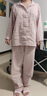 无印良品 MUJI 女式无侧缝双层纱织睡衣纯棉全棉 FDA20C1A 女士家居服套装 粉红色格纹 L-XL 实拍图