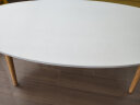 立太（LEADTEK）茶几桌简约现代实木腿小茶台桌子小方桌客厅边几创意圆桌套装组合 暖白色单层80CM 实拍图