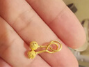 周六福（ZLF）情人节礼物  黄金耳钉弯勾磨砂圆珠简约耳环饰品送礼 计价 足金 1.45g 实拍图