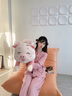 艾筱扬【当次日达】小猪猪抱枕公仔娃娃毛绒玩具睡觉抱七夕情人节礼物女 粉色眯眼（开心每一天） 1.2米 实拍图