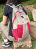 Tuban户外运动双肩女男轻便迷你双肩包可折叠儿童皮肤包登山徒步旅游包 浅灰红【折叠收纳耐磨防泼水】 实拍图