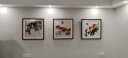 紫腾随轩齐白石装饰画新中式客厅背景墙面挂画卧室饭厅餐厅水墨虾壁画 蝴蝶寿桃 60*60cm红木色实木框 实拍图