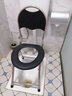 海澳德坐便椅孕妇老人坐便器可折叠防滑厕所凳加固移动马桶大便椅子浴室 折叠加粗灰色靠背椅+坐垫+盖板 实拍图