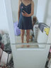 花陌妮睡衣女士春秋冰丝性感吊带睡裙睡袍两件套家居服夏天仿真丝2025 藏青色 两件套 L 【身高160-165 体重100-110】 实拍图