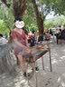弈姿女士泳衣连体保守裙式游泳衣显瘦泳装女 EZI21W098 棕色格子 L 实拍图