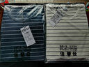 宾色条纹t恤男短袖棉修身圆领海魂衫半袖男体恤夏季潮流休闲打底 白色+宝蓝色 L【115-130斤】 实拍图