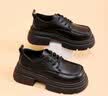 唐狮（TonLion）乐福鞋女鞋春夏季厚底小皮鞋女士英伦风黑色单鞋女豆豆鞋 黑色38 实拍图