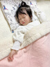 夏娃贝比（evebaby）婴儿毛毯冬季加厚宝宝盖毯儿童幼儿园被子新生儿珊瑚绒毯子秋冬天 粉色 珊瑚绒+羊羔绒 140*110cm 实拍图