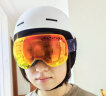 VOLOCOVER双层防雾专业无框滑雪镜大球面登山眼镜亚洲版男女儿童护目镜增光 白框红彩片(儿童款) 实拍图