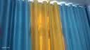 梦达莱免打孔伸缩杆窗帘成品一整套遮光客厅卧室定制隔断门帘保暖遮阳帘 浅蓝色+黄（当天发货） 适用宽3.1-3.6米【窗帘高2.7米】 米 实拍图