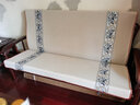 添富贵 木沙发坐垫带靠背连体老式实木沙发垫红木联邦椅春秋椅座垫防滑 繁华盛世米白 150cm*50cm 三人位 *65cm高靠背 实拍图