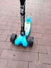 滑板车儿童新款2-6-8-12岁折叠音乐闪光升降三轮四轮男女孩滑滑车 折叠双刹 天空蓝+4厘米悍马轮音乐跑马灯 实拍图