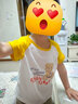 Classic Teddy儿童短袖男童T恤女童上衣夏季新款童装宝宝衣服半袖夏装1 英文字母熊同色插肩杏黄 110 实拍图