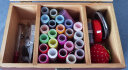 欣沁 针线盒套装便携式多功能针线包手缝针线实木收纳盒缝纫针43件套 实拍图