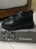 花花公子皮鞋男鞋2025新款秋冬季皮面英伦风商务休闲皮鞋男士正装鞋子男款 黑色 42 实拍图