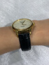 比握特真皮表带牛皮手表带男女蝴蝶扣配件适用天梭浪琴DW小米华为gt4 黑带黑线【黄金色自动扣】 18mm 实拍图