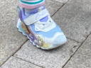 B.Duck小黄鸭童鞋女童软底运动鞋闪灯发光鞋秋季亮灯跑鞋5015A米浅蓝27 实拍图