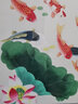 迅典（XUNDIAN）九鱼图玄关装饰画国画纯手绘花鸟挂画客厅入户走廊过道竖版风景画 连年有余 实木带框63*123厘米 实拍图