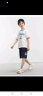 迪士尼（DISNEY）童装儿童男童短袖T恤棉质透气透湿耐磨上衣24夏DB421BE11白150 实拍图