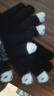 奥贝伊手套女冬季新款可爱卡通保暖防寒玩手机写字露指触屏骑车男针织潮 黑色【1双装】 实拍图