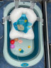 艾杰普婴儿洗澡盆可折叠大号儿童浴盆可坐可躺宝宝洗澡桶数显感温晨曦绿 实拍图