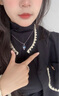 莞晗999足银项链女士吊坠心形锁骨链首饰银饰情人节生日礼物送女友 蓝锆项链【八仓配送/当次日达】 实拍图