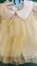 迪士尼（Disney）中小儿童连衣裙子2023夏装0-1岁女宝宝公主夏季婴儿周岁生日礼服 米黄色  90建议身高80-90cm（1-2岁） 晒单实拍图