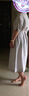 无印良品 MUJI 女式 法国亚麻水洗 五分袖开襟连衣裙 BCL08C0S 银灰色 XS-S 实拍图
