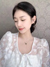 伊黛儿925银和田玉项链女轻奢吊坠锁骨颈链情人节生日礼物送女友老婆 和田玉S925银项链L2044 实拍图