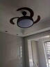 钻石牌风扇灯餐厅吊扇灯卧室大风力带灯吊扇饭厅吊顶风扇隐形无叶吸顶灯 36寸双圆6档遥控+吸顶 实拍图