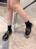 森达（SENDA）甜美乐福鞋女秋季新款商场同款时尚学院真皮厚底单鞋SKC01AA3 黑色 36 实拍图