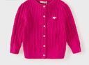 戴维贝拉（DAVE＆BELLA）儿童开衫女宝宝衣服小童毛衣外套幼儿上衣春装新款女童针织衫 玫红【DB3243397】 110 cm（建议身高100-110cm） 实拍图