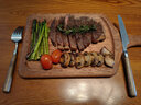 初心整木牛排盘西餐盘刀叉餐具套装牛扒盘牛排板日式盘子露营托盘摆盘 刀叉+整木牛排板-含柄长 38cm 实拍图