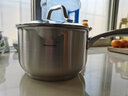 Momscook 不锈钢奶锅 复底加厚 小奶锅煮热牛奶锅电磁炉小锅 18CM奶锅（YH1810DBL） 18cm 实拍图