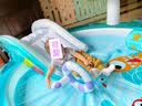 INTEX儿童游泳圈大号男女浮排浮板打水板小孩游泳冲浪踏板 骑士浮排红色【脚泵】 实拍图