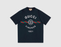 GUCCI古驰针织棉Gucci Firenze 1921男士短袖T恤[明星穿搭] 深蓝色 M 晒单实拍图