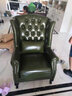 欧诗雅沐 美式牛皮老虎椅北欧客厅单人沙发阳台懒人高背休闲椅欧式沙发椅 墨绿色/耐磨超纤皮 实拍图