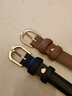 紫心竹皮带女士真皮细款简约百搭腰带女装饰裤子双面牛皮针扣裤腰带时尚OL通勤 黑色 实拍图