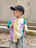 齐齐熊（ciciibear）男童t恤短袖儿童夏季2024新款撞色拼接上衣宝宝女 绿紫撞色 100cm 晒单实拍图