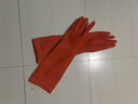巧姨加长款一体植绒橡胶手套加绒加厚乳胶防水耐用洗碗洗衣服厨房家用 38cm加长一体绒[1双]红色 S小码 实拍图