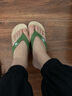 拖鞋女外穿高跟女款凉拖 2020时尚百搭增高厚底ins气质夏网红同款 人字拖绿色 36码 实拍图