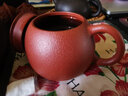 一茗金砂 宜兴紫砂壶茶壶 茶具 吴海良原矿梨皮朱泥壶 190CC全手工壶大球孔出水龙蛋壶 实拍图