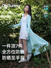 OhSunny原纱防晒衣女长款春夏透气防紫外线外套 SLC4M248T 湖水蓝 M  实拍图