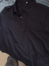 袋鼠长袖T恤男春秋款新品休闲体恤衫男装时尚商务薄款纯色男士翻领上衣 2803黑色 175/XL 实拍图