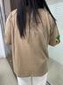 萌菲思胖女人200斤加肥加大码女装胖妹妹宽松遮肚子显瘦上衣夏季新款韩 卡其 XL【建议150-200斤】 实拍图
