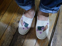 WVNE老北京布鞋女春秋季时尚新款懒人一脚蹬帆布鞋软底透气轻便妈妈鞋 卡其色 标准码子 36 实拍图
