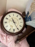 北极星（POLARIS）挂钟 客厅创意双面石英钟表复古时钟欧式实木卧室挂表14英寸 1607 实拍图