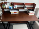 人文成家电脑桌台式简约书桌书柜书架一体组合学习桌家用卧室办公写字桌子 拉丝黑橡木色100CM 单书桌 实拍图